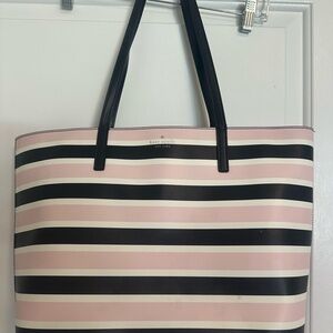 Kate Spade Pink and Black Nautical Tote